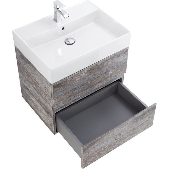 Тумба подвесная с раковиной Cezares MOLVENO 46-60-2C-SO-LG 60 см, Legno Grigio фото 4