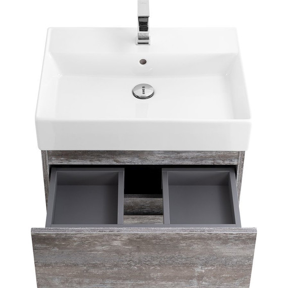 Тумба подвесная с раковиной Cezares MOLVENO 46-60-2C-SO-LG 60 см, Legno Grigio фото 5