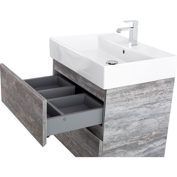 Тумба подвесная с раковиной Cezares MOLVENO 46-60-2C-SO-LG 60 см, Legno Grigio фото 9