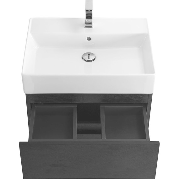 Тумба подвесная с раковиной Cezares MOLVENO 46-60-2C-SO-NR 60 см, Nero фото 5