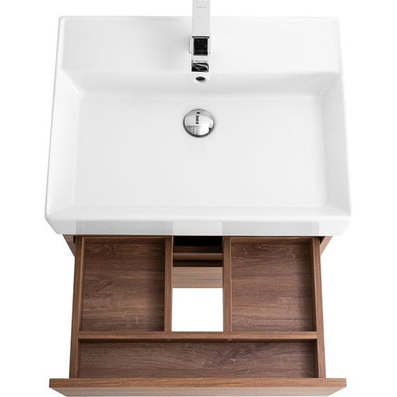 Тумба подвесная с раковиной Cezares MOLVENO 46-60-2C-SO-NC 60 см, Noce Chiaro фото 10