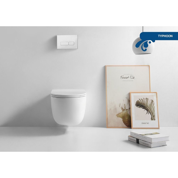 Унитаз подвесной безободковый Sole Typhoon (смыв торнадо) с тонкой крышкой микролифт фото 6