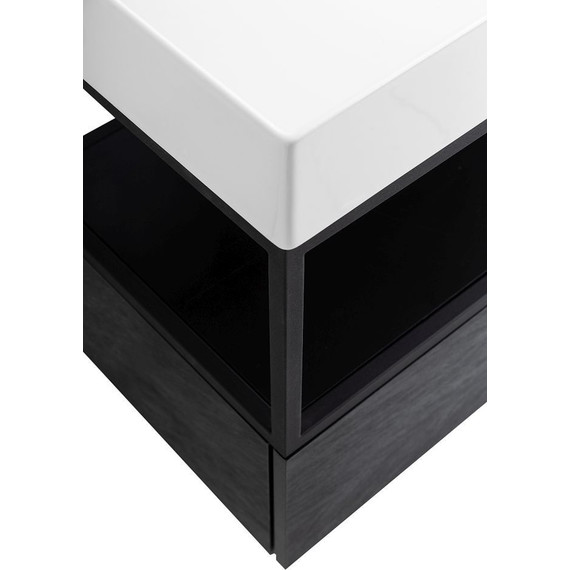 Тумба подвесная с раковиной Cezares CADRO-100-1C-SO-NR-BLUM 100 см, Nero фото 5