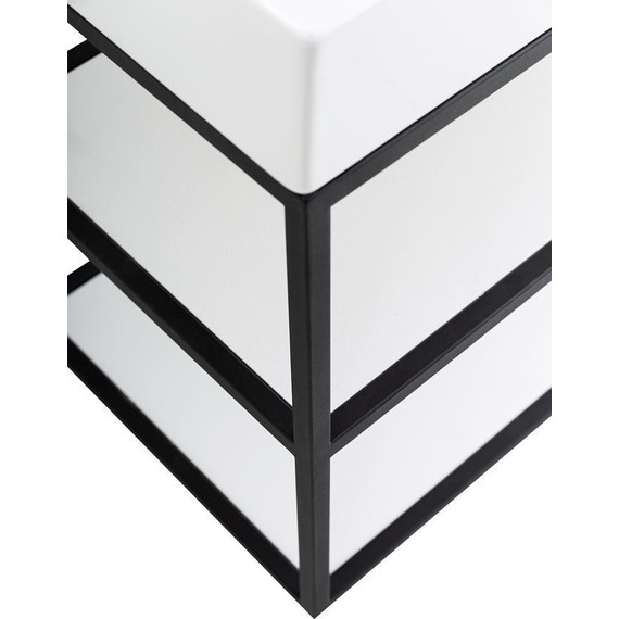 Консоль подвесная с раковиной Cezares CADRO-100/46/58-2C-SO-MET-ST 100 см, Nero/Bianco фото 6