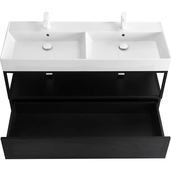 Тумба подвесная с раковиной Cezares CADRO-120-1C-SO-NR-BLUM 120 см, Nero - 4 Тумба подвесная с раковиной Cezares CADRO-120-1C-SO-NR-BLUM 120 см, Nero фото 4