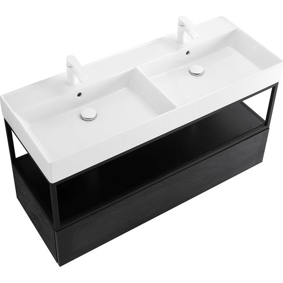 Тумба подвесная с раковиной Cezares CADRO-120-1C-SO-NR-BLUM 120 см, Nero - 5 Тумба подвесная с раковиной Cezares CADRO-120-1C-SO-NR-BLUM 120 см, Nero фото 5