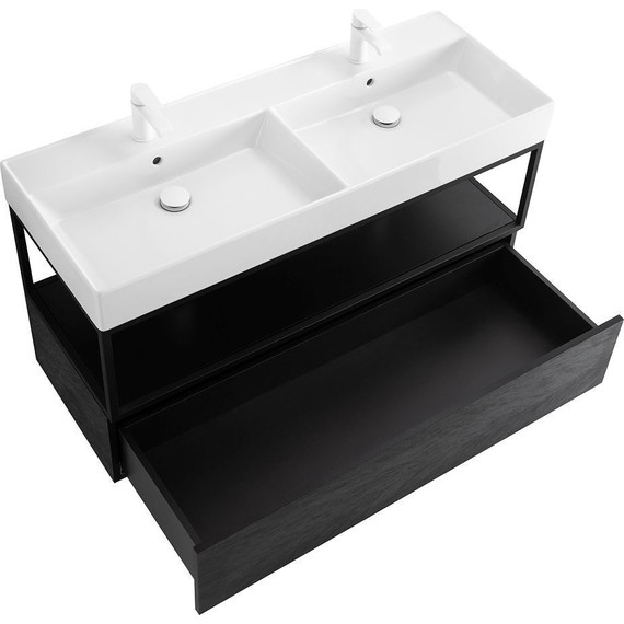 Тумба подвесная с раковиной Cezares CADRO-120-1C-SO-NR-BLUM 120 см, Nero - 3 Тумба подвесная с раковиной Cezares CADRO-120-1C-SO-NR-BLUM 120 см, Nero фото 3