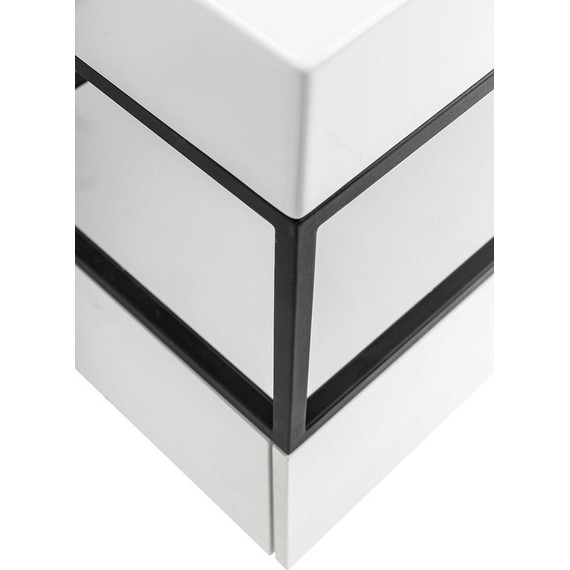 Тумба подвесная с раковиной Cezares CADRO-80-1C-SO-BG-BLUM 80 см, Bianco Ghiaccio/Nero фото 6