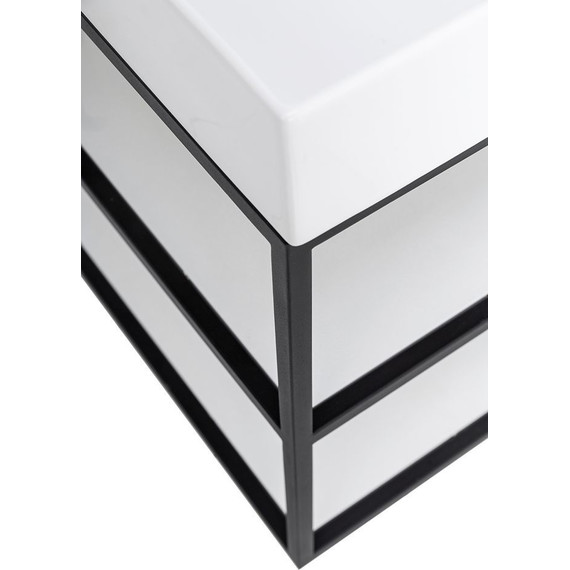 Консоль подвесная с раковиной Cezares CADRO-80/46/58-2C-SO-MET-ST 80 см, Nero/Bianco фото 4