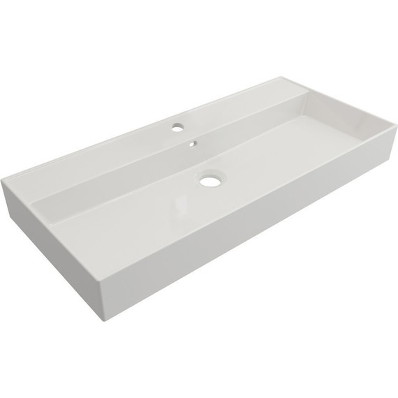 Консоль подвесная с раковиной Cezares CADRO-100/46/58-2C-SO-MET-ST 100 см, Nero/Bianco фото 7