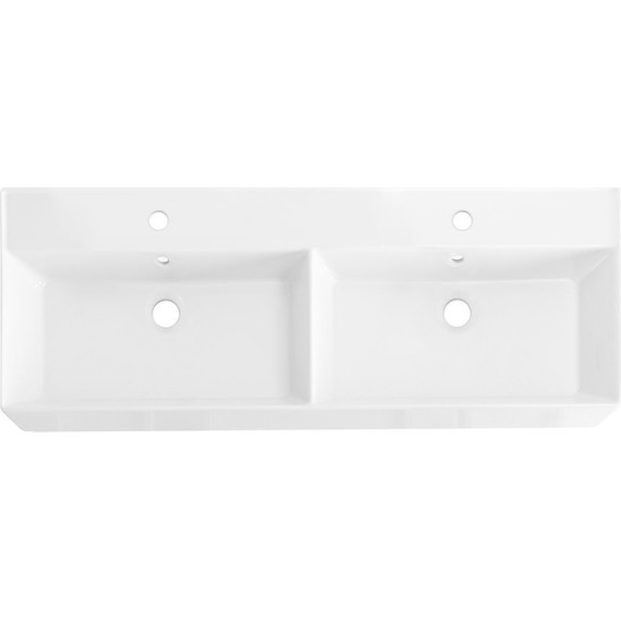 Консоль напольная с двойной раковиной Cezares CADRO-120/46/73-2C-PIA-MET-ST 120 см, Nero/Bianco фото 3