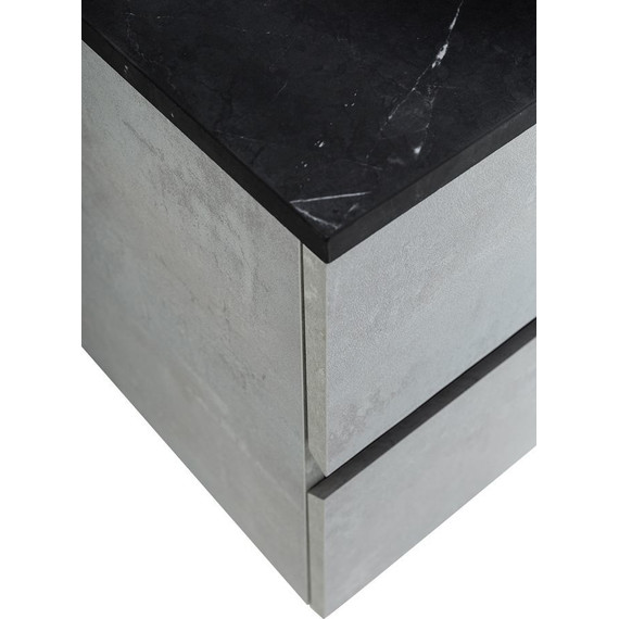 Тумба подвесная со столешницей Cezares MOLVENO 46-100-2C-SO-BET 100 см, Beton/Marmo Nero Opaco фото 3