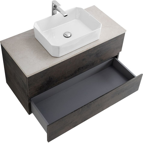 Тумба подвесная со столешницей Cezares MOLVENO 46-100-2C-SO-OSS 100 см, Ossido/Marmo Crema Opaco - 3 Тумба подвесная со столешницей Cezares MOLVENO 46-100-2C-SO-OSS 100 см, Ossido/Marmo Crema Opaco фото 3