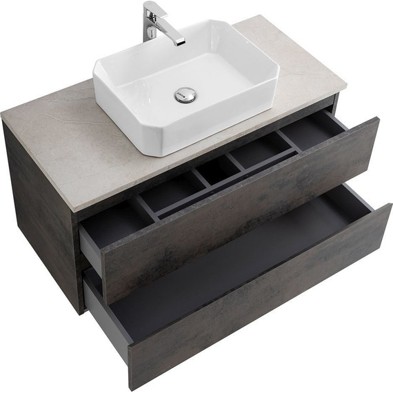 Тумба подвесная со столешницей Cezares MOLVENO 46-100-2C-SO-OSS 100 см, Ossido/Marmo Crema Opaco - 5 Тумба подвесная со столешницей Cezares MOLVENO 46-100-2C-SO-OSS 100 см, Ossido/Marmo Crema Opaco фото 5