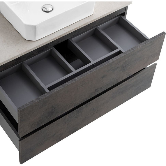 Тумба подвесная со столешницей Cezares MOLVENO 46-100-2C-SO-OSS 100 см, Ossido/Marmo Crema Opaco - 6 Тумба подвесная со столешницей Cezares MOLVENO 46-100-2C-SO-OSS 100 см, Ossido/Marmo Crema Opaco фото 6