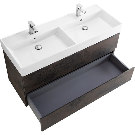 Тумба подвесная с раковиной Cezares MOLVENO 46-120-2C-SO-2-OSS 120 см (раковина CZR-MIL-120-2-LVB), Ossido фото 4