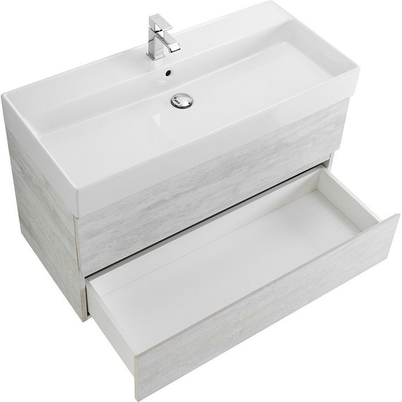 Тумба подвесная с раковиной Cezares MOLVENO 46-120-2C-SO-LB 120 см (раковина CZR-MIL-120-LVB), Legno Bianco фото 3