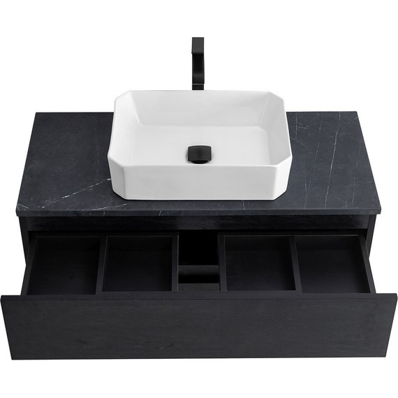 Тумба подвесная со столешницей Cezares MOLVENO 46-80-2C-SO-NR 80 см, Nero/Marmo Nero Opaco фото 5