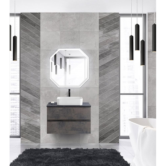 Тумба подвесная со столешницей Cezares MOLVENO 46-80-2C-SO-OSS 80 см, Ossido/Marmo Nero Opaco - 2 Тумба подвесная со столешницей Cezares MOLVENO 46-80-2C-SO-OSS 80 см, Ossido/Marmo Nero Opaco фото 2