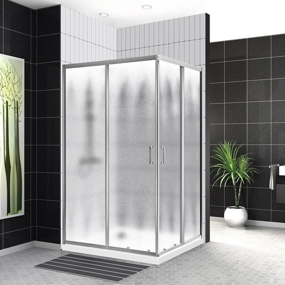 Душевое ограждение BelBagno 120x100 см UNO-195-AH-2-120/100-CH-CR, хром/шиншилла фото 