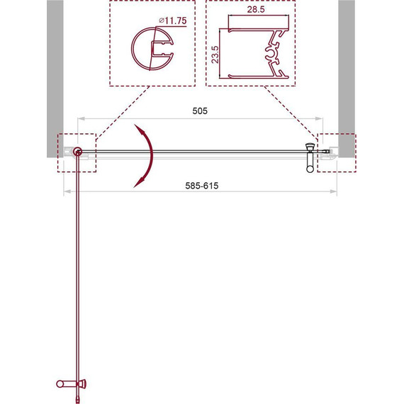 Душевая дверь BelBagno 60 см UNO-B-1-60-CH-Cr, хром/шиншилла фото 4
