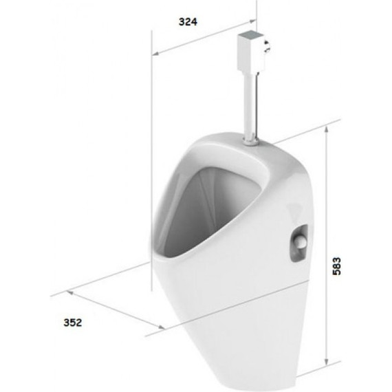 Писсуар Sanita Luxe LONG PS/Long/Mech/WHT.G/S1 - 2 Писсуар Sanita Luxe LONG PS/Long/Mech/WHT.G/S1 фото 2
