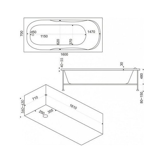 Ванна акриловая 160х70 Bas МАЛЬДИВА - 5 Ванна акриловая 160х70 Bas МАЛЬДИВА фото 5