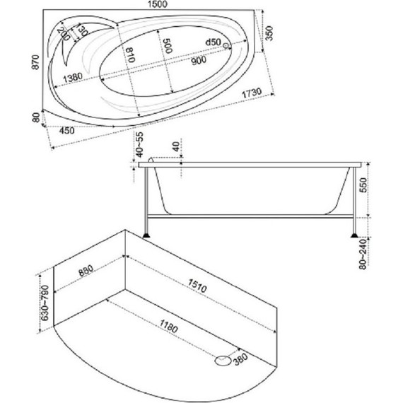 Ванна акриловая 150*90 Bas ФЭНТЕЗИ L - 6 Ванна акриловая 150*90 Bas ФЭНТЕЗИ L фото 6