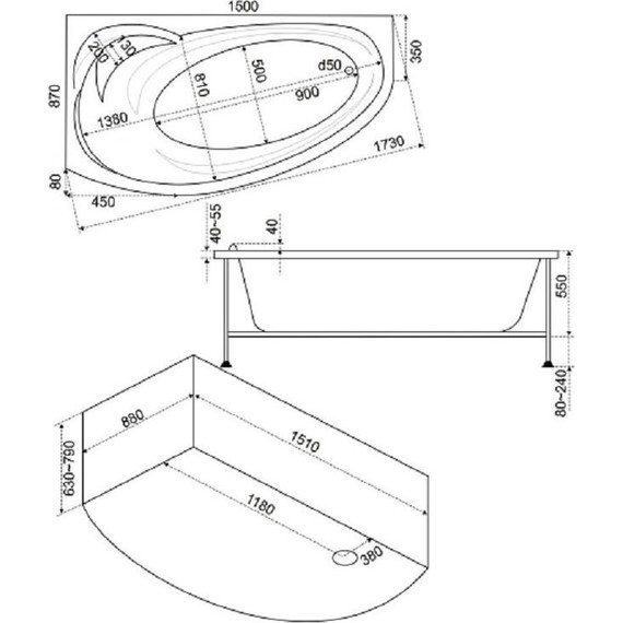 Ванна акриловая 160*90 Bas ФЛОРИДА L - 6 Ванна акриловая 160*90 Bas ФЛОРИДА L фото 6