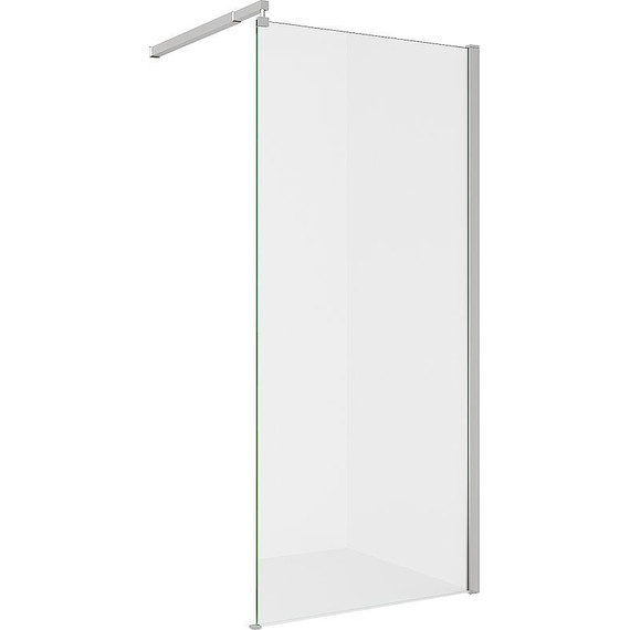 Душевая перегородка Alex Baitler 100x200 см AB29100S1 (стекло 8 мм) с кронштейном в комплекте, хром/розрачное фото 