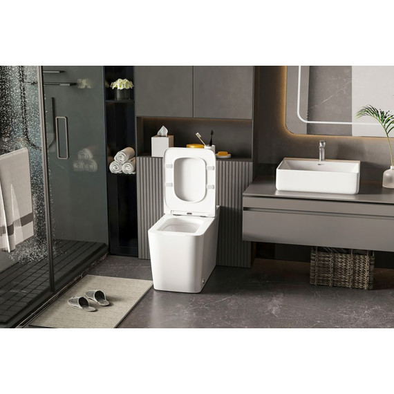 Унитаз приставной безободковый импульсный Abber Rechteck AC1212P с крышкой микролифт (выпуск вертикальный) - 10 Унитаз приставной безободковый импульсный Abber Rechteck AC1212P с крышкой микролифт (выпуск вертикальный) фото 10