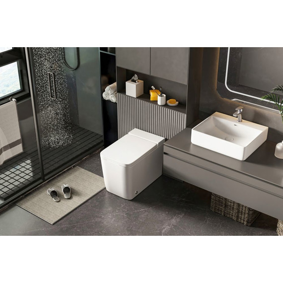 Унитаз приставной безободковый импульсный Abber Rechteck AC1212P с крышкой микролифт (выпуск вертикальный) - 8 Унитаз приставной безободковый импульсный Abber Rechteck AC1212P с крышкой микролифт (выпуск вертикальный) фото 8