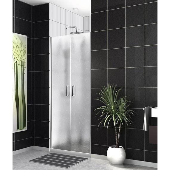 Душевая дверь BelBagno 90 см UNO-B-2-90-CH-Cr, хром/шиншилла фото 