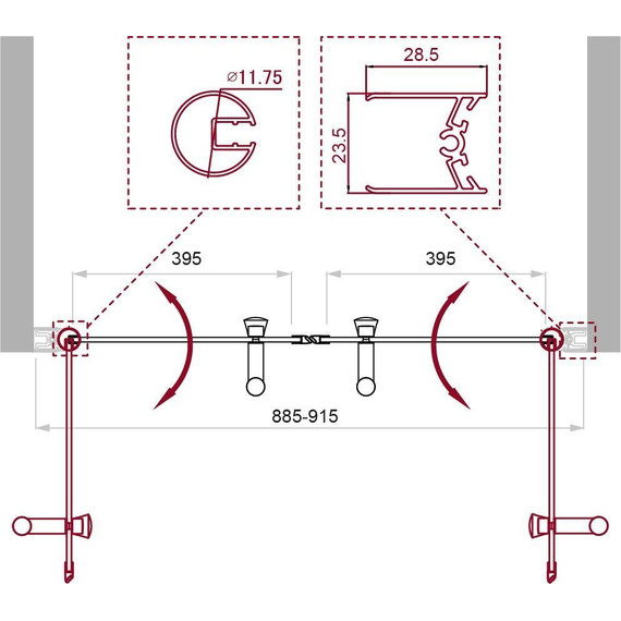 Душевая дверь BelBagno 90 см UNO-B-2-90-CH-Cr, хром/шиншилла фото 4