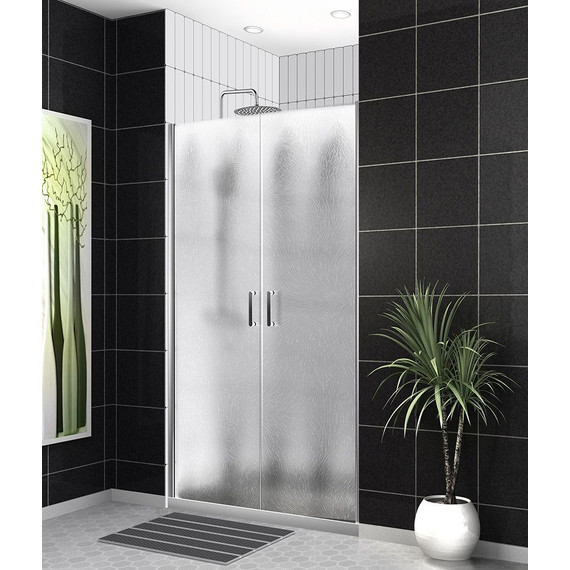 Душевая дверь BelBagno 110 см UNO-B-2-110-CH-Cr, хром/шиншилла фото 