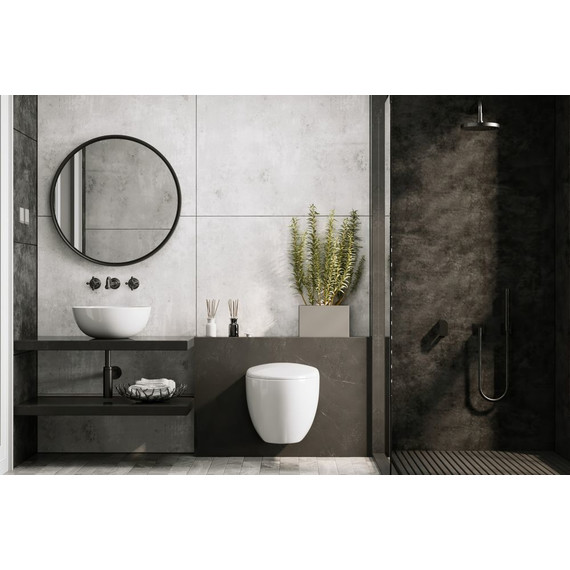 Унитаз подвесной безободковый импульсный Abber Bequem AC1107P с крышкой микролифт фото 5