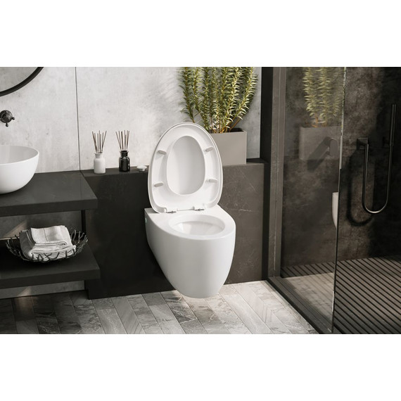 Унитаз подвесной безободковый импульсный Abber Bequem AC1107P с крышкой микролифт фото 6