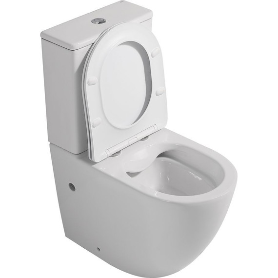 Унитаз-компакт безободковый Abber Bequem AC1110 с крышкой микролифт - 4 Унитаз-компакт безободковый Abber Bequem AC1110 с крышкой микролифт фото 4