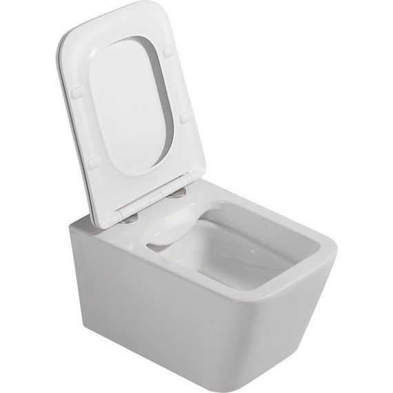 Унитаз подвесной безободковый Abber Rechteck AC1201 с крышкой микролифт - 4 Унитаз подвесной безободковый Abber Rechteck AC1201 с крышкой микролифт фото 4