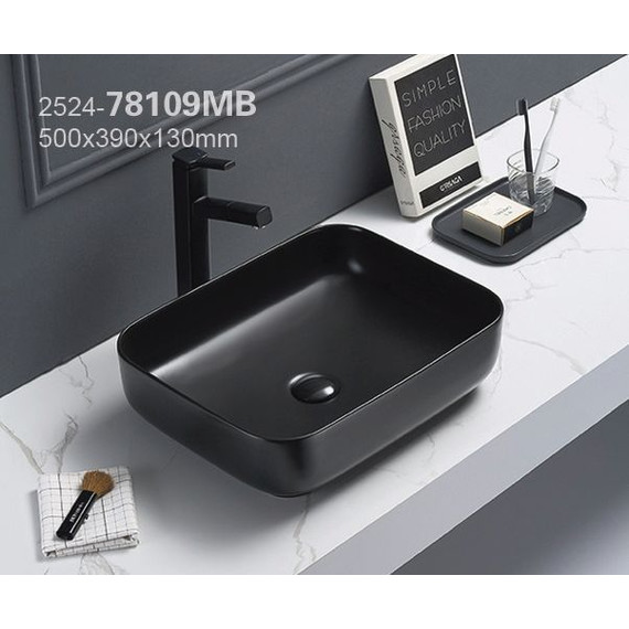 Раковина-чаша Azario 50 см AZ-78109MB, черный матовый фото 2