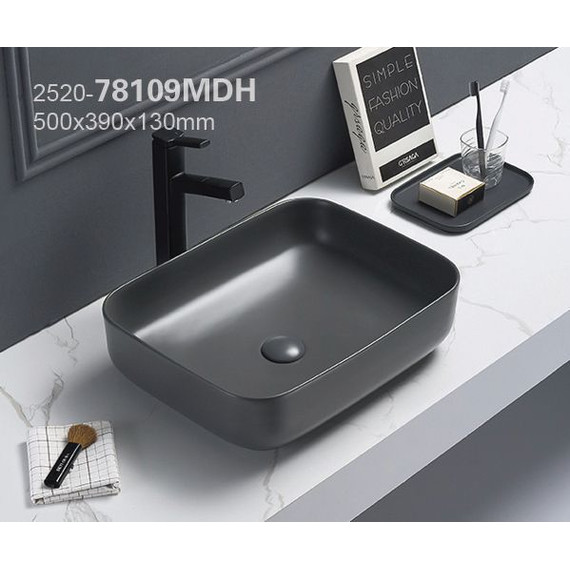 Раковина-чаша Azario 50 см AZ-78109MDH, тёмно-серый матовый фото 2