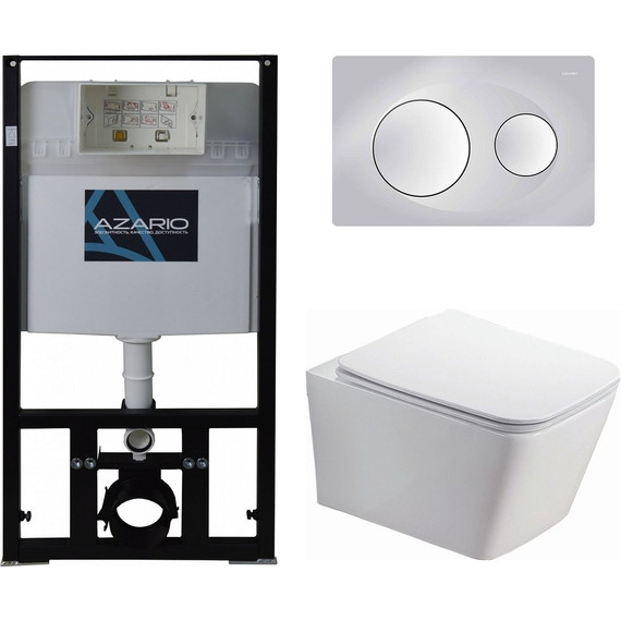 Инсталляция с подвесным безободковым унитазом Azario Nova AZ-8010-1000+AZ-8200-0011+AZ-2216 SP фото 