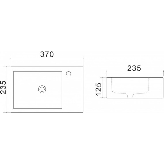 Раковина подвесная Azario 37 см AZ4331A левая фото 3