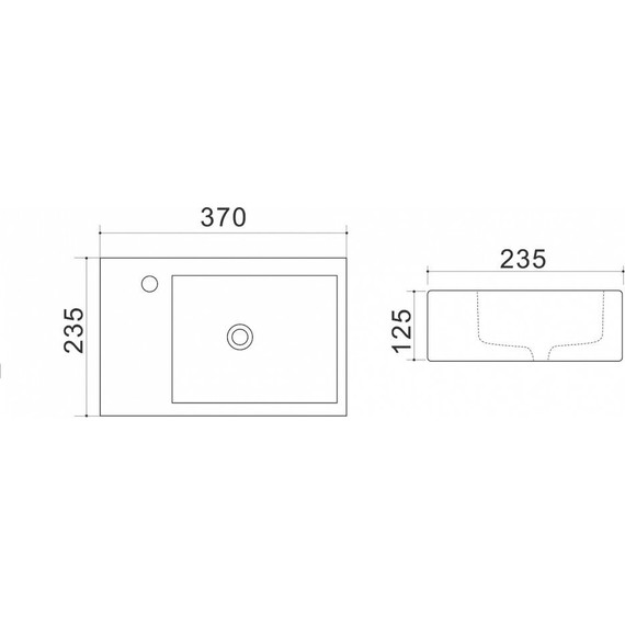 Раковина подвесная Azario 37 см AZ4331 правая фото 3
