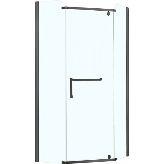 Душевое ограждение Azario Edmonton 90х90 см AZ-NNC3231-1 900 BLACK (стекло 8 мм) черный/прозрачное фото 