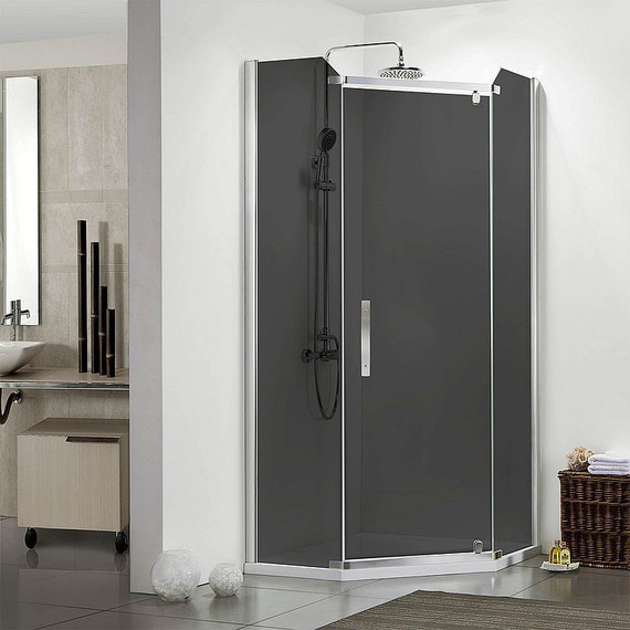 Душевое ограждение Azario Edmonton 90х90 см AZ-NNC3231-2 900 (стекло 8 мм) хром/тонированное фото 2