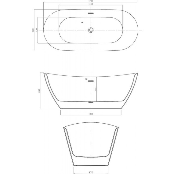 Ванна отдельностоящая Azario Goldfield 170x75 см GOL17075 фото 9