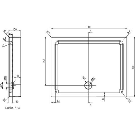 Акриловый поддон Azario Toronto 80х80 см P18 R/L - 2 Акриловый поддон Azario Toronto 80х80 см P18 R/L фото 2