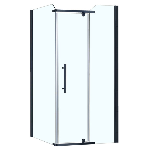 Душевое ограждение Azario Edmonton 90х90 см AZ-NNC1231 900 BLACK, черный/прозрачное фото 
