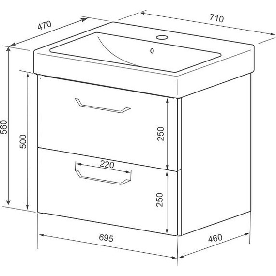 Тумба подвесная с раковиной Azario Ника 70 см CS00080144, белый матовый фото 4